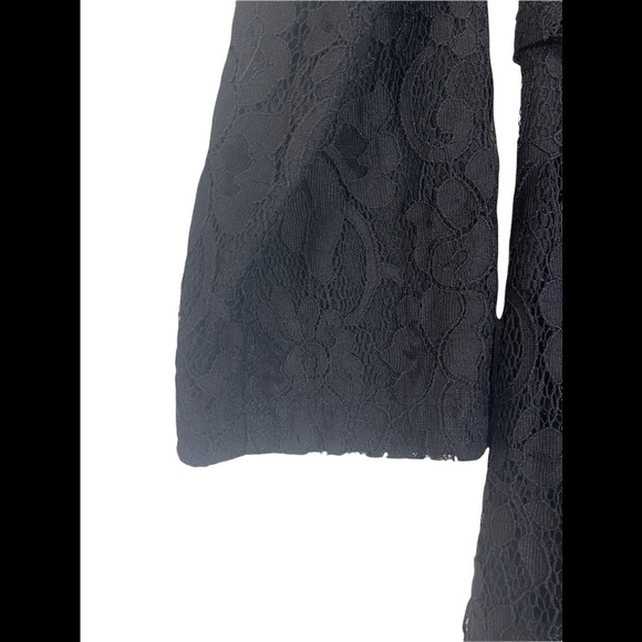 - J. McLaughlin Nicola Black Tiered Lace Dress 3/4 sleeves - Picture 5 of 10